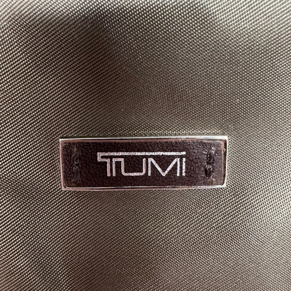 Tumi Ballistic Nylon Leather Trim Crossbody‎ Travel Bag Pouch Olive Brown Small